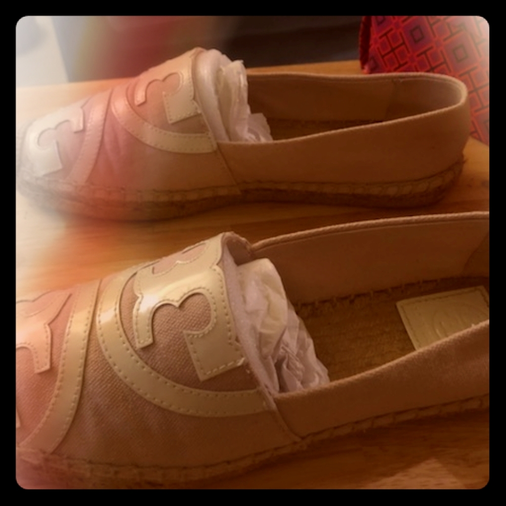 Tory Burch Poppy Espadrille Canvas/ Patent Leather